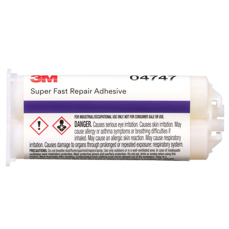 3M 04747 Super-Fast Repair Adhesive, Two-Component Semi-Rigid Urethane, Amber, 47.3 mL/1.6 fl oz Cartridge (7100006276)  - (6Pack) - 2