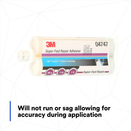 3M 04747 Super-Fast Repair Adhesive, Two-Component Semi-Rigid Urethane, Amber, 47.3 mL/1.6 fl oz Cartridge (7100006276)  - (6Pack) - 5