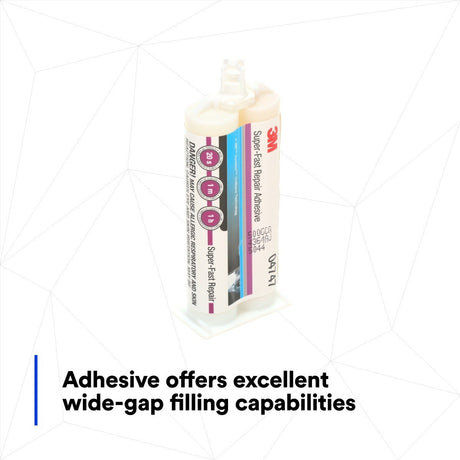 3M 04747 Super-Fast Repair Adhesive, Two-Component Semi-Rigid Urethane, Amber, 47.3 mL/1.6 fl oz Cartridge (7100006276)  - (6Pack) - 6
