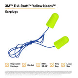 3M 311-1251 E-A-R Corded Disposable Foam Earplugs, Large, NRR 33 dB, Individually Wrapped, Poly Bag (7100006342) (2000 Pack) - 5