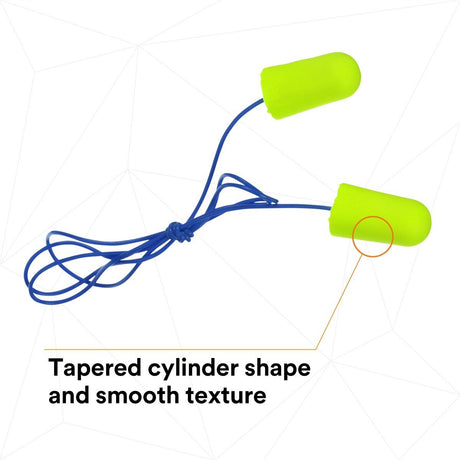 3M 311-1251 E-A-R Corded Disposable Foam Earplugs, Large, NRR 33 dB, Individually Wrapped, Poly Bag (7100006342) (2000 Pack) - 6