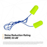 3M 311-1251 E-A-R Corded Disposable Foam Earplugs, Large, NRR 33 dB, Individually Wrapped, Poly Bag (7100006342) (2000 Pack) - 8