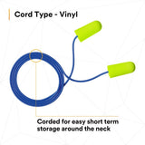 3M 311-1251 E-A-R Corded Disposable Foam Earplugs, Large, NRR 33 dB, Individually Wrapped, Poly Bag (7100006342) (2000 Pack) - 10
