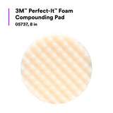 3M Perfect-It Hookit Foam Compounding Pad, Hook and Loop, Waffle, White, 8 in (05737) (7100008771)  - (6Pack) - 5