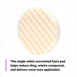 3M Perfect-It Hookit Foam Compounding Pad, Hook and Loop, Waffle, White, 8 in (05737) (7100008771)  - (6Pack) - 6