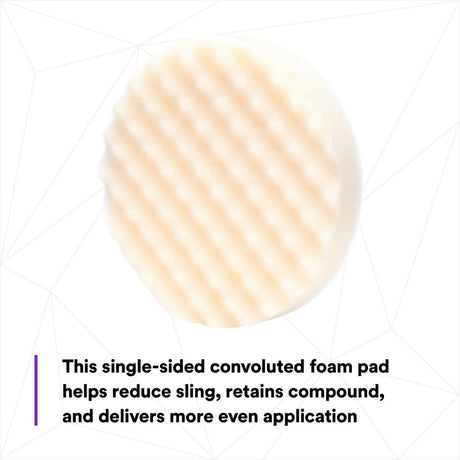 3M Perfect-It Hookit Foam Compounding Pad, Hook and Loop, Waffle, White, 8 in (05737) (7100008771)  - (6Pack) - 6