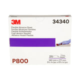 3M 270J 34340 Hookit Flexible Abrasive Hand Sheet, P800, 5.5 in x 6.8 in (7100010567) (125 Pack) - 6