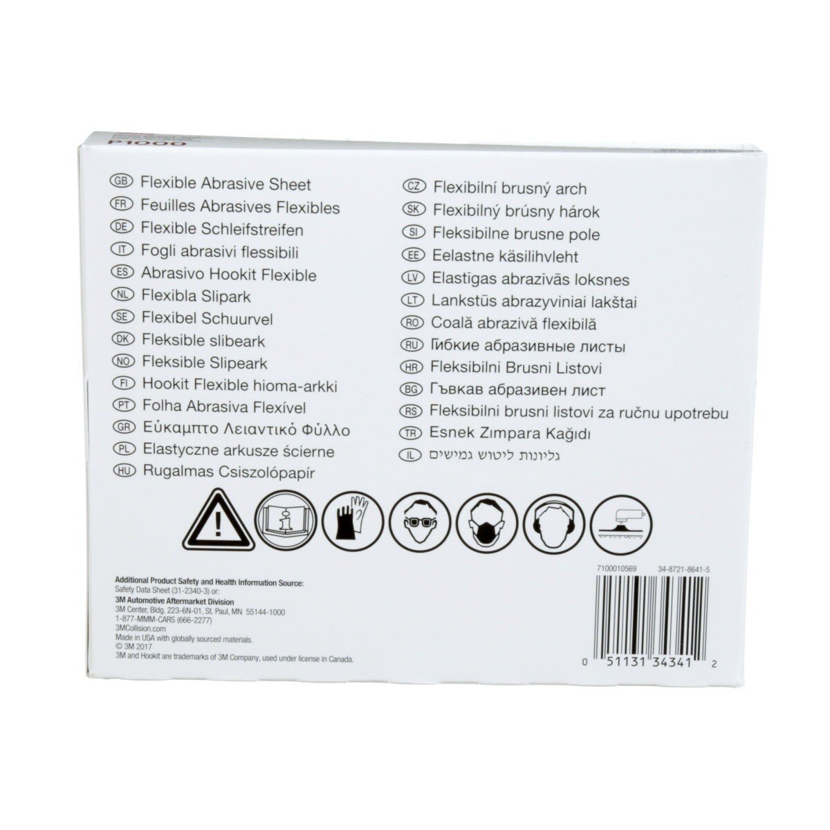 3M 270J 34341 Hookit Flexible Abrasive Sheet, P1000, 5.5 in x 6.8 in (7100010569) (125 Pack) - 5