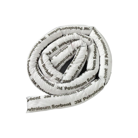 3M T-12 Petroleum Sorbent Mini-Boom, Oil Only, White, 3 in x 12 ft (7100011410) (4 Pack)