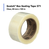 3M 371 Scotch Box Sealing Tape, Industrial Grade Packaging Tape, Clear, 48 mm x 100 m (7100011547) (36 Pack) - 6