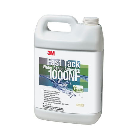 3M Fast Tack Water Based Adhesive, Neutral, 1 Gallon Can (1000NF) (7100011610)  - (4Pack)