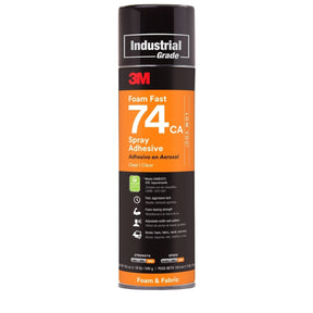 3M 74 Foam Fast 74 CA Spray Adhesive, Clear, Low VOC 25 Percent, 24 fl oz, Foam and Fabric (Net Wt 19 oz) (7100014108) (12 Pack)
