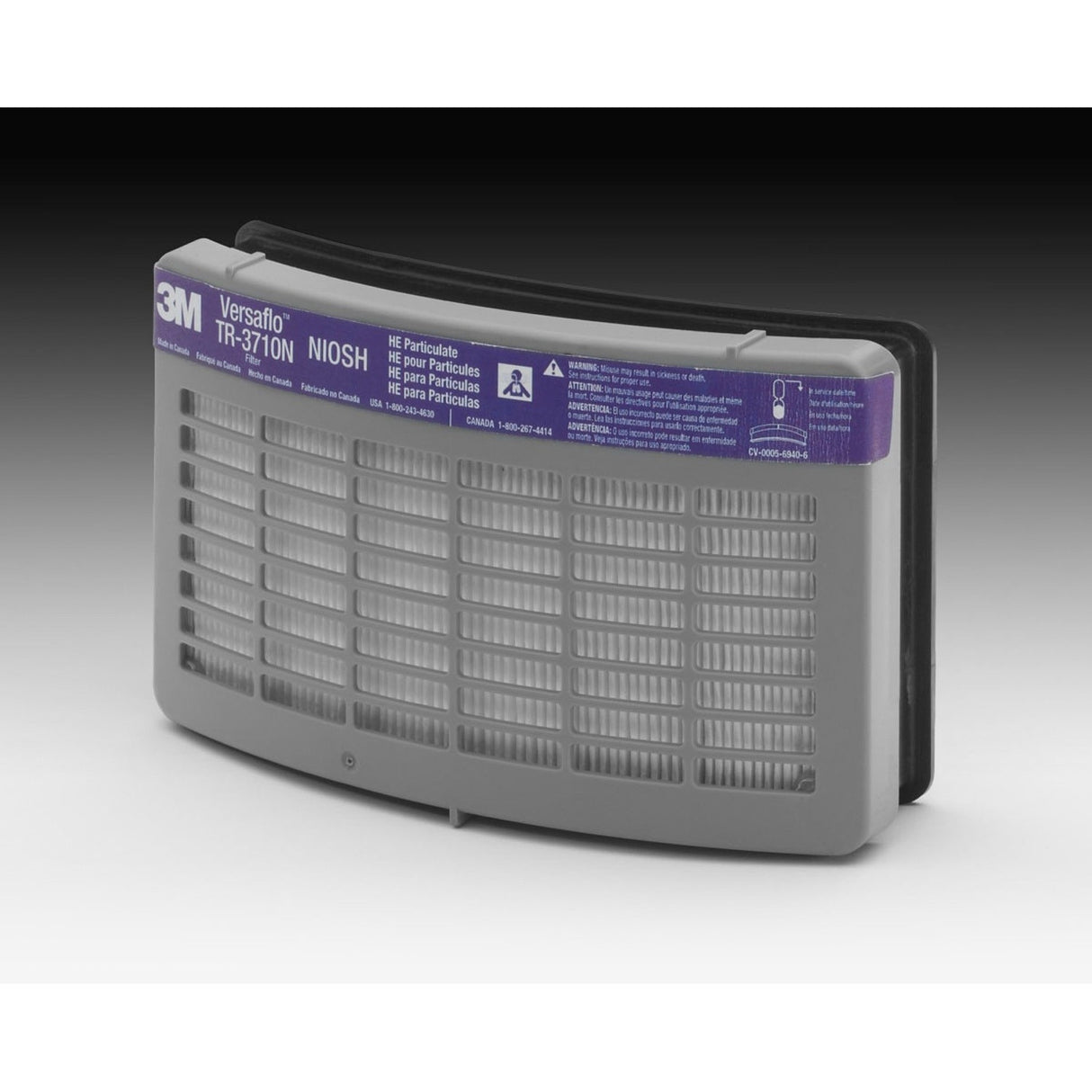 3M TR-3712N-5 Versaflo HE Particulate Filter for TR-300 Series PAPR, Gray (56313) (7100018971) (5 Pack) - 4