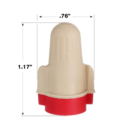 3M T/R+JUG Wire Connector, Tan/Red, Twist-On, 22-8 AWG, 600V, UL Listed, CSA Certified, Jug (7100019140) (6000 Pack) - 2