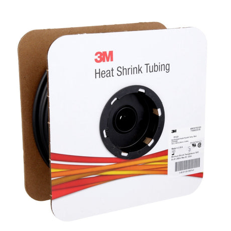 3M Heat Shrink Thin-Wall Tubing FP-301, 1/4 in ID, Black, 100 ft Roll, 2 to 1 Shrink Ratio, 600V (FP0.250BK100'S) (7100022418)  - (3Pack) - 2