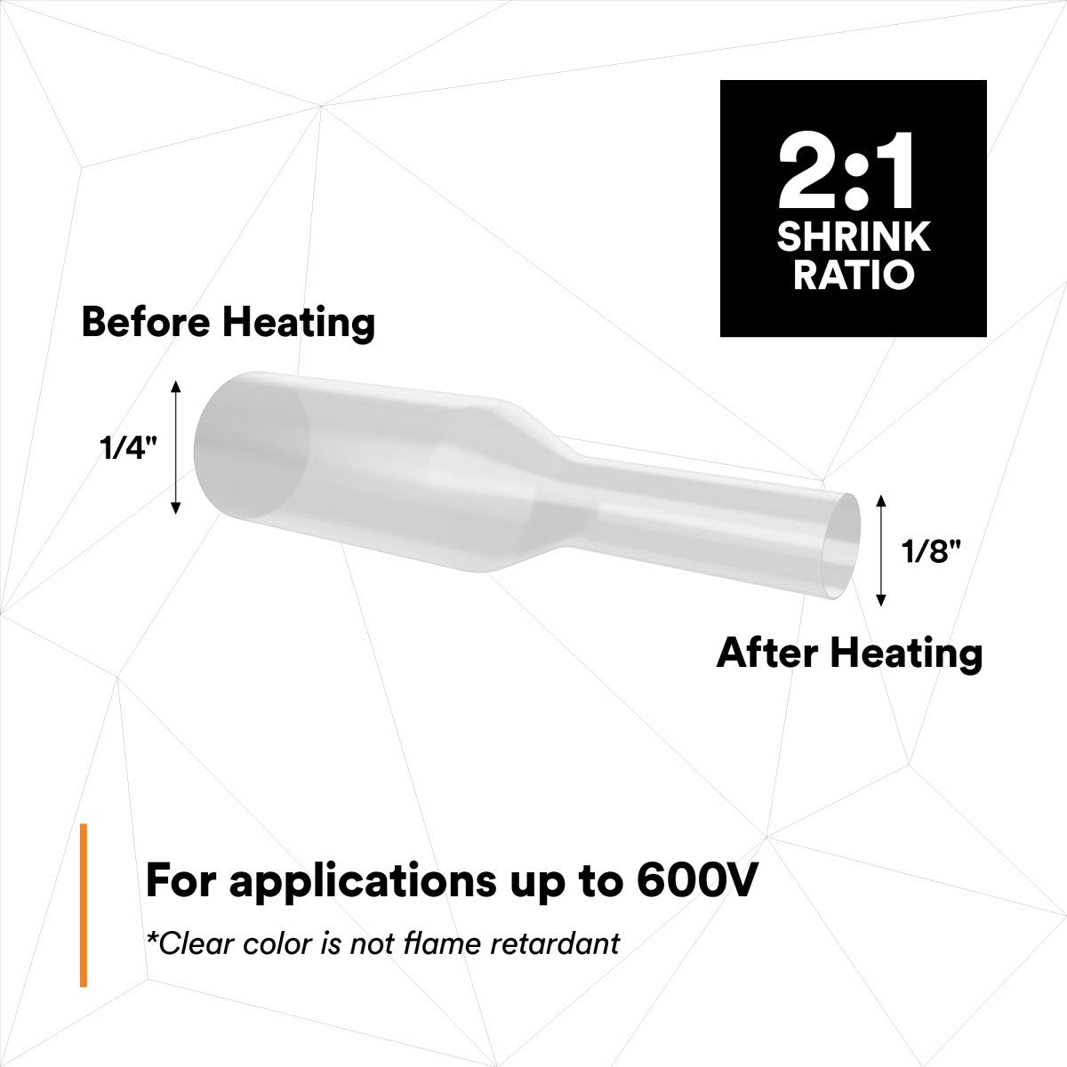 3M FP-301-1/4-100'-Clear-Spool Heat Shrink Thin-Wall Tubing (7100022513)  - (3Pack) - 9