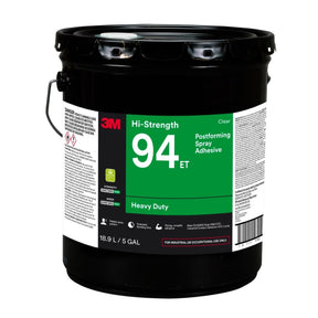 3M 94 ET Hi-Strength Spray Adhesive, Clear, 5 Gallon Pail (7100022993)