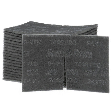 3M PO-HP 7448 Scotch-Brite Hand Pad, SiC Ultra Fine, Gray, 6 in x 9 in (7100023340) (60 Pack)