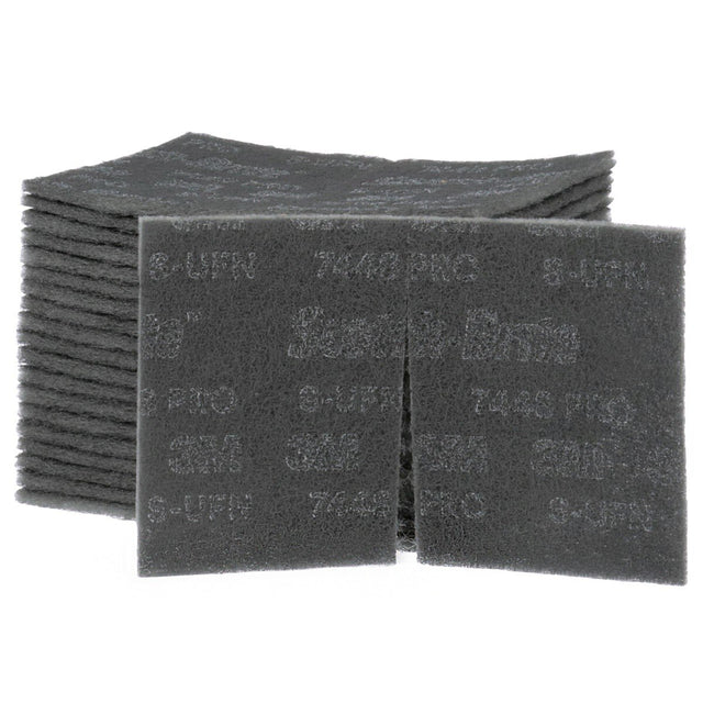 3M PO-HP 7448 Scotch-Brite Hand Pad, SiC Ultra Fine, Gray, 6 in x 9 in (7100023340) (60 Pack)