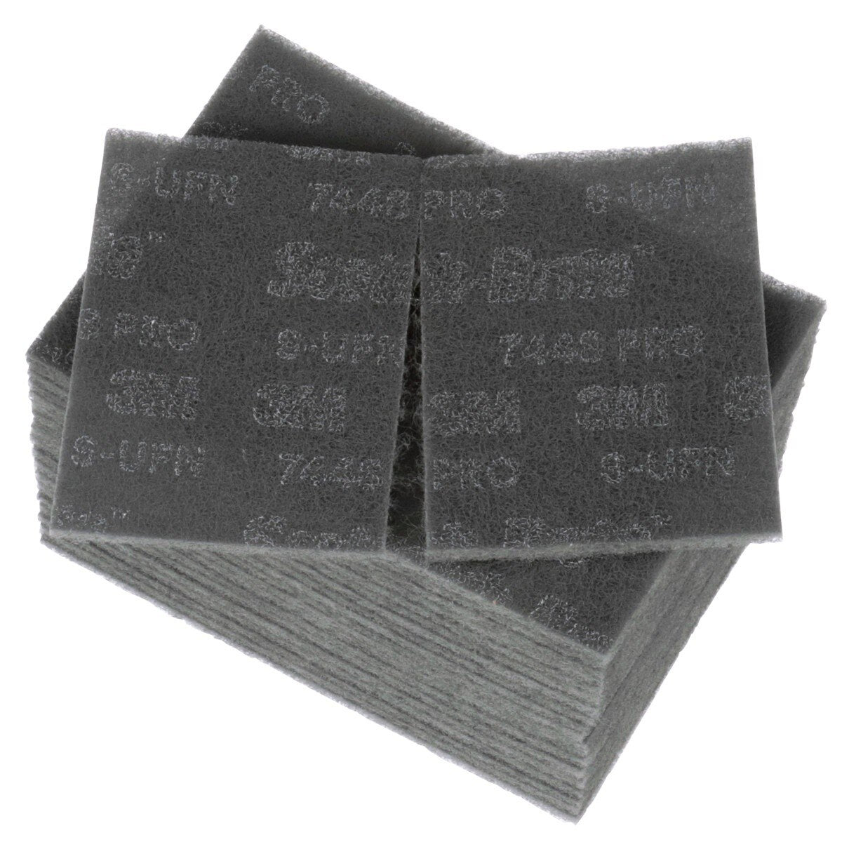 3M PO-HP 7448 Scotch-Brite Hand Pad, SiC Ultra Fine, Gray, 6 in x 9 in (7100023340) (60 Pack) - 2