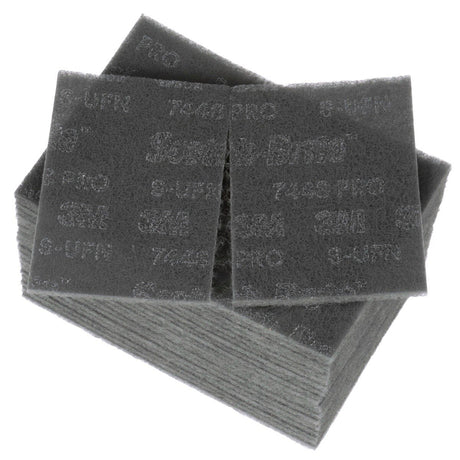 3M PO-HP 7448 Scotch-Brite Hand Pad, SiC Ultra Fine, Gray, 6 in x 9 in (7100023340) (60 Pack) - 2