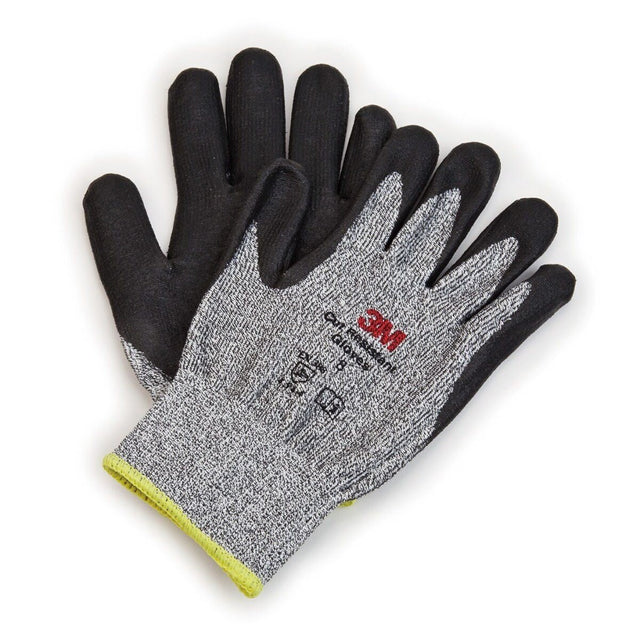 3M CGL-CR Comfort Grip Cut Resistant Work Gloves, ANSI 3, Gray, Large, Nitrile Foam Coated, Washable, Knit Wrist Cuff (7100023421) (1 Pair)  - (6Pack)