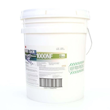 3M 1000NF Fast Tack Water Based Adhesive , Neutral, 5 Gallon Drum Pail (7100025154) (5 Pack) - 3