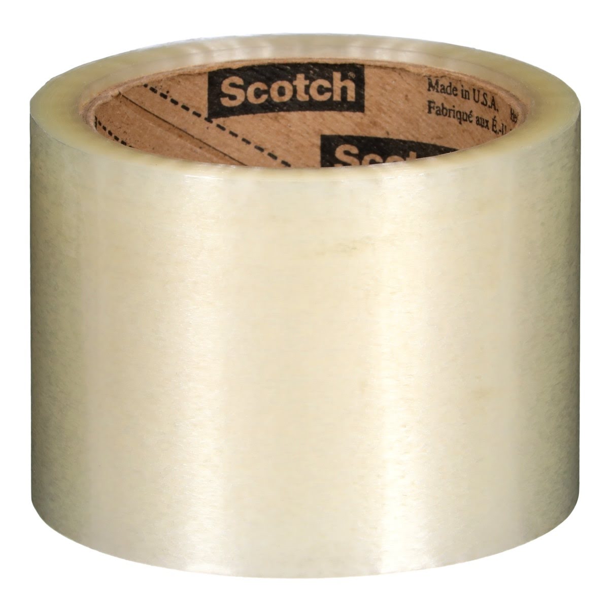 3M 371 Scotch Box Sealing Tape, Industrial Grade Polypropylene, Synthetic Rubber Adhesive, Clear, 72 mm x 50 m (7100026602) (96 Pack)