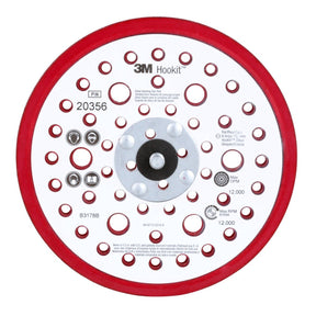 3M Xtract Hookit Low Profile Back-up Pad, 52 Holes, Red, 6 in, 5/16-24 External (20356) (7100027464)  - (10Pack)