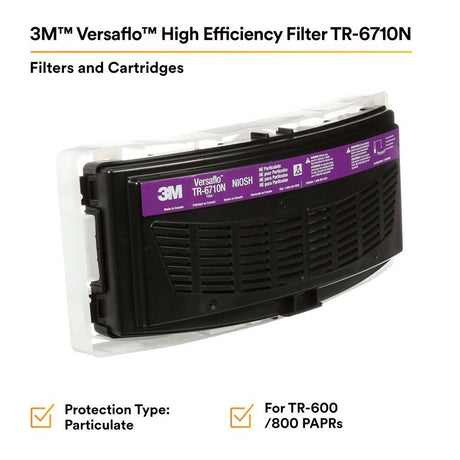 3M TR-6710N-5 Versaflo High Efficiency Filter / 37357(AAD), for TR-600 PAPR (7100028247) (5 Pack) - 7
