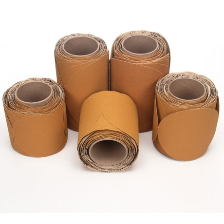 3M 363I Stikit Paper Disc Roll, PSA, Aluminum Oxide 60 Grit, F Weight, Gold, 8 in, Die 800L (7100028467)  - (4Pack) - 2