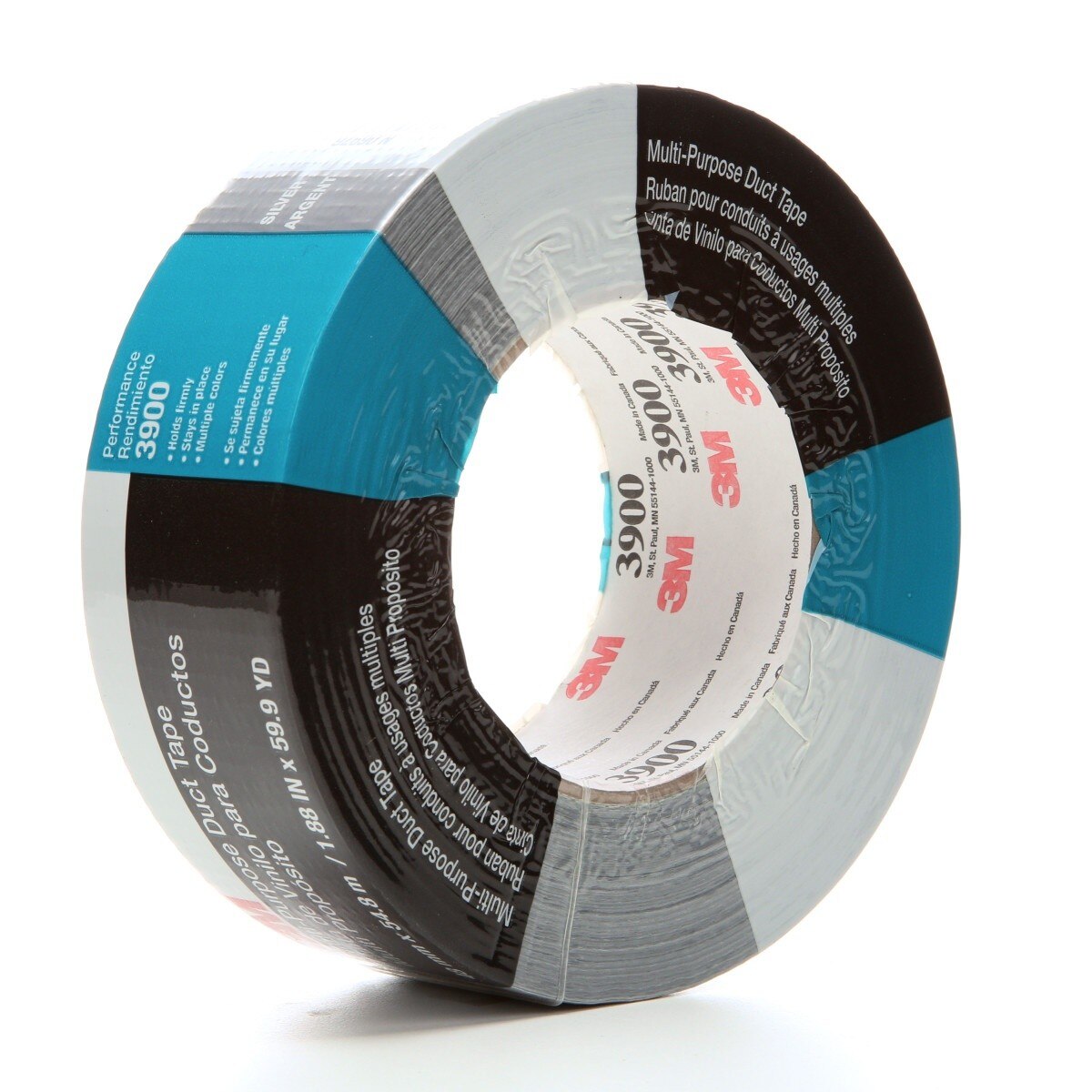3M 3900 Multi-Purpose Duct Tape, Silver, 48 mm x 54.8 m, 7.6 mil, Rubber Adhesive, Water Resistant, Conveniently Packaged (7100029108)  - (24Pack) - 4