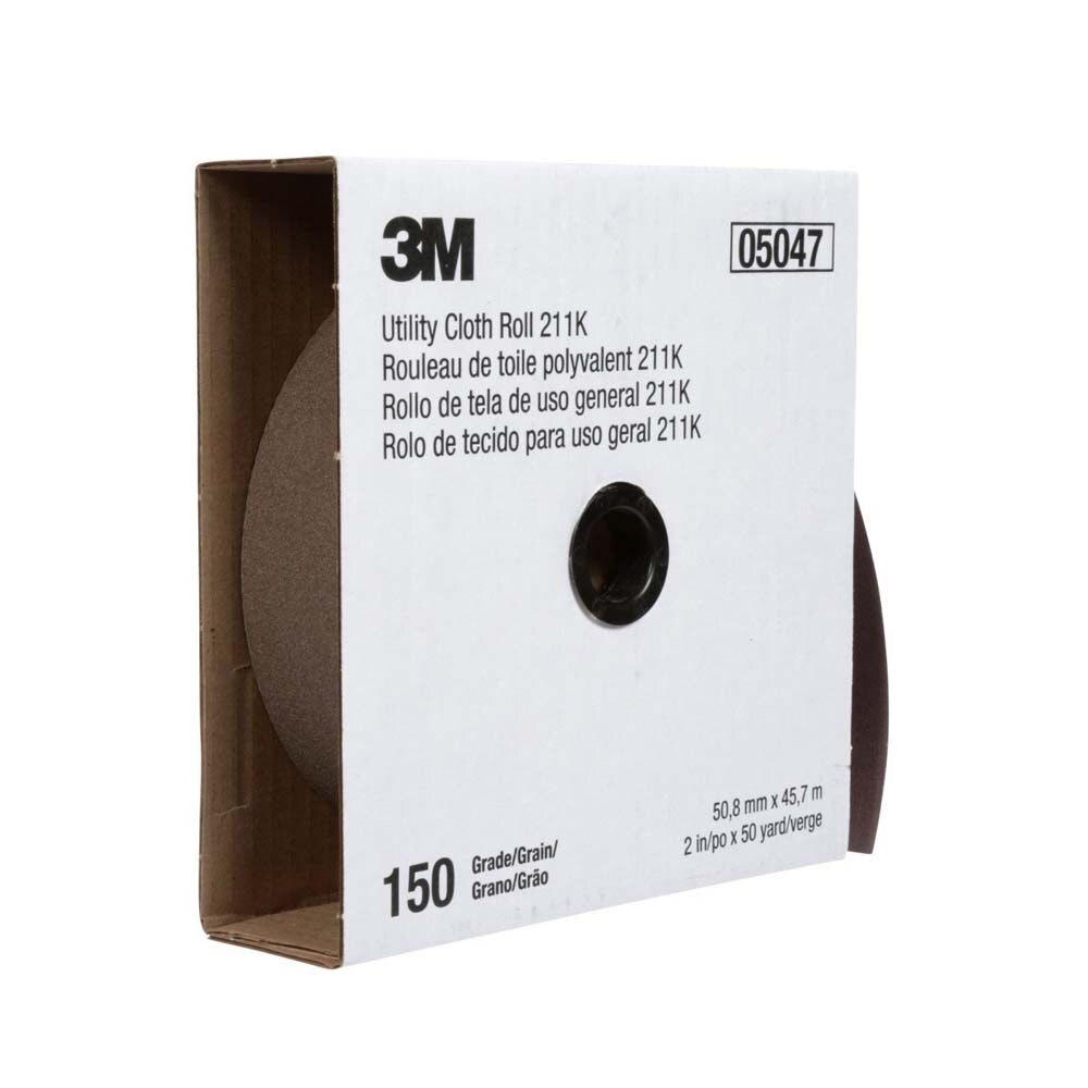 3M 211K Utility Cloth Roll Aluminum Oxide 1-1/2" x 50 yd 150 Grit (7100031693)  - (5Pack)