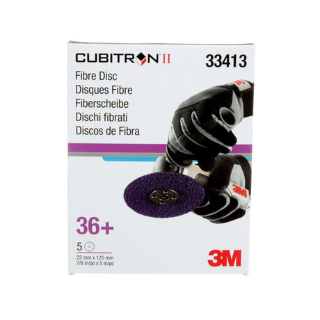 3M 786C 33413 Cubitron II Abrasive Fibre Disc, 5 in x 7/8 in, 36+ Grit, Purple (7100033183) (25 Pack) - 7