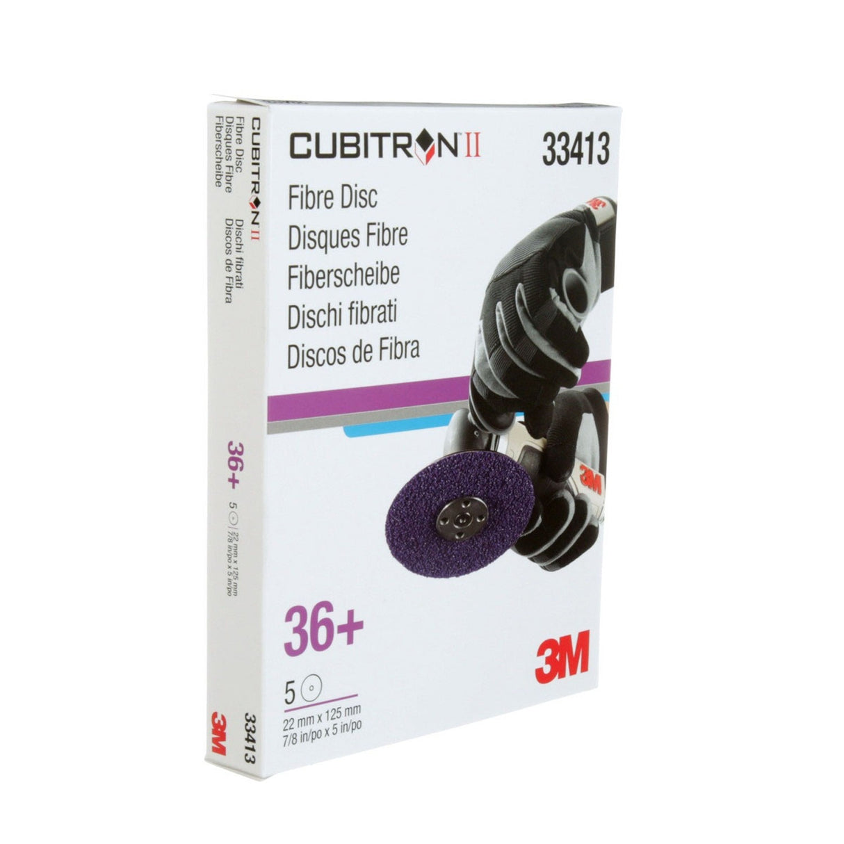 3M 786C 33413 Cubitron II Abrasive Fibre Disc, 5 in x 7/8 in, 36+ Grit, Purple (7100033183) (25 Pack) - 8