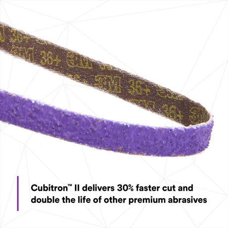 3M 786F 33443 Cubitron II File Belt, 36+ Grit, Purple, 1/2 in x 18 in, Spot Weld Removal (7100033184) (50 Pack) - 10