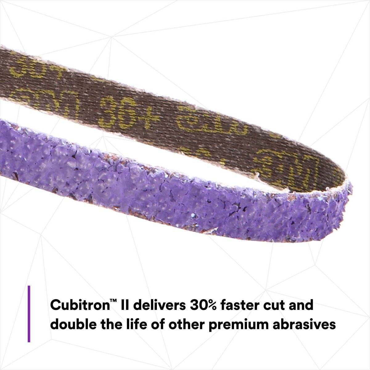 3M 786F 33437 Cubitron II File Belt, 36+ Grit, Purple, 3/8 in x 13 in, Spot Weld Removal (7100033193) (50 Pack) - 3