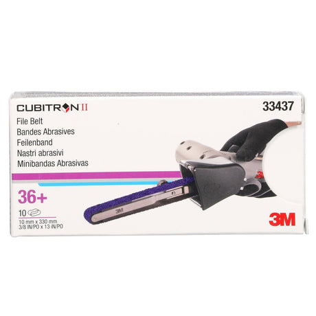 3M 786F 33437 Cubitron II File Belt, 36+ Grit, Purple, 3/8 in x 13 in, Spot Weld Removal (7100033193) (50 Pack) - 9