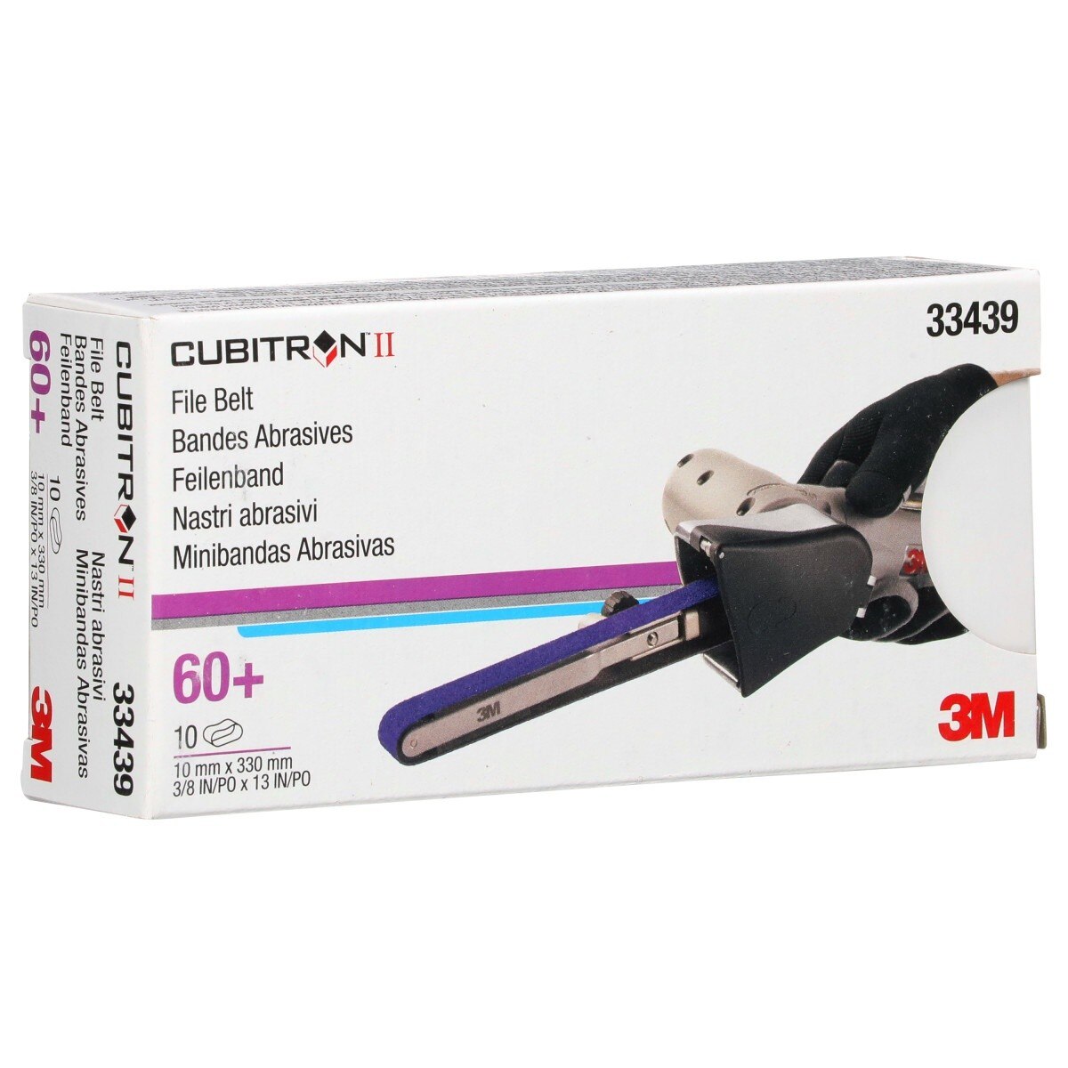 3M 786F 33439 Cubitron II File Belt, 60+ Grit, Purple, 3/8 in x 13 in, Spot Weld Removal (7100033194) (50 Pack) - 8
