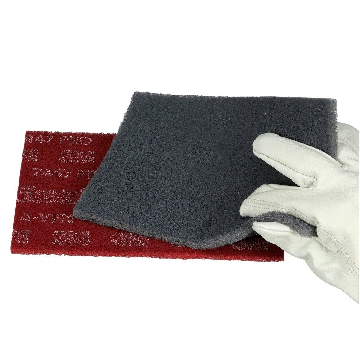 3M PO-HP 7447/7448 64933 Scotch-Brite Pro Hand Pad Multipack, Gray Maroon, 6 in x 9 in (7100033494) (400 Pack) - 9