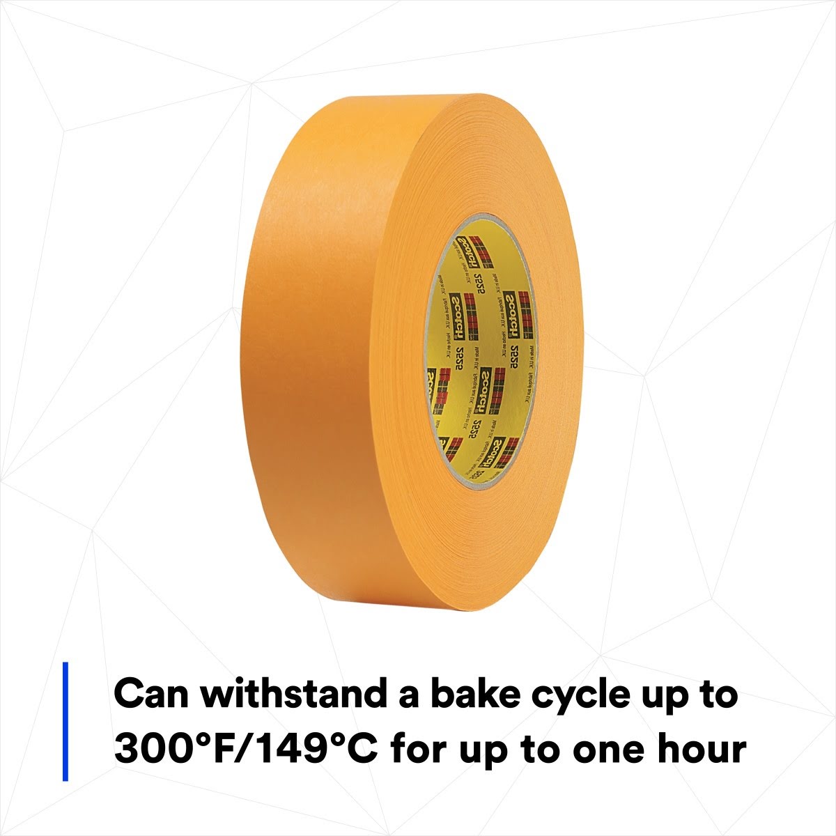 3M 2525 Performance Flatback Tape Orange High Visibility High Tack High Temperature Hand Tearable 1/2 in x 60 yd 9.5 mil (7100034662) (72 Pack) - 2