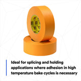 3M 2525 Performance Flatback Tape Orange High Visibility High Tack High Temperature Hand Tearable 1/2 in x 60 yd 9.5 mil (7100034662) (72 Pack) - 8