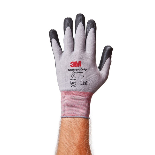 3M Comfort Grip General Use Work Gloves, Nitrile Foam Palm Coating, Gray, X-Large (CGXL-GU) (7100034910) (1 Pair)  - (6Pack)