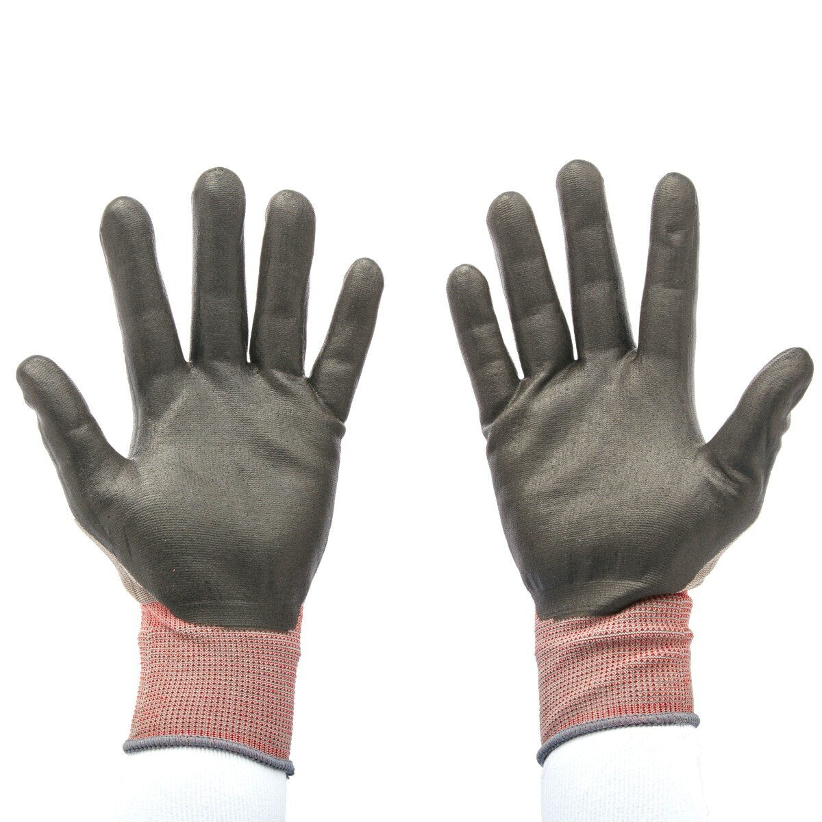 3M CGL-GU General Use Work Glove, Nitrile Palm Coating, Washable, Knit Wrist Cuff, Gray, Large (7100034911) (1 Pair)  - (6Pack) - 4