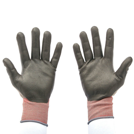 3M CGL-GU General Use Work Glove, Nitrile Palm Coating, Washable, Knit Wrist Cuff, Gray, Large (7100034911) (1 Pair)  - (6Pack) - 4