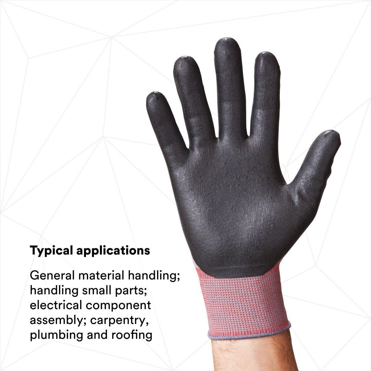 3M CGL-GU General Use Work Glove, Nitrile Palm Coating, Washable, Knit Wrist Cuff, Gray, Large (7100034911) (1 Pair)  - (6Pack) - 6