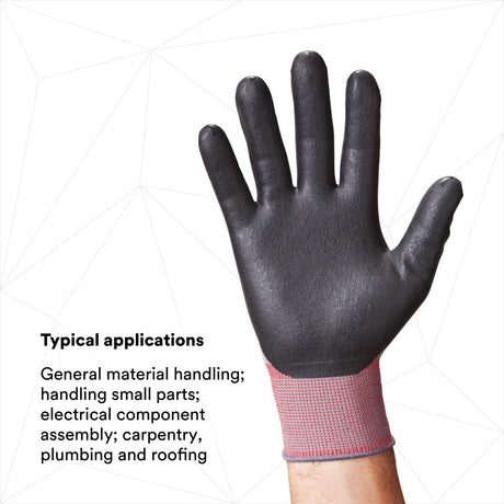 3M CGL-GU General Use Work Glove, Nitrile Palm Coating, Washable, Knit Wrist Cuff, Gray, Large (7100034911) (1 Pair)  - (6Pack) - 6