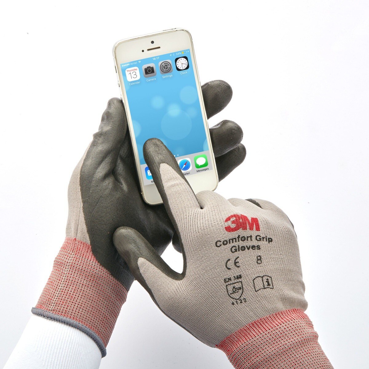 3M CGL-GU General Use Work Glove, Nitrile Palm Coating, Washable, Knit Wrist Cuff, Gray, Large (7100034911) (1 Pair)  - (6Pack) - 7