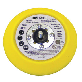 3M 45215 Stikit Disc Pad, PSA Medium Density Yellow, 5 in x 3/4 in, 5/16-24 External Thread (7100035128)  - (10Pack)
