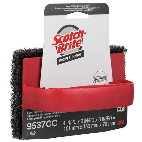3M Scotch-Brite Scotchbrick Griddle Scrubber 9537CC Heavy Duty Red 4 in x 6 in x 3 in (7100036207)  - (12Pack) - 6